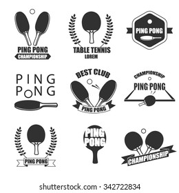 Ping Pong logotype. Ping pong icon. Vector table tennis logo or symbol. 