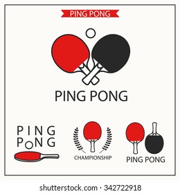 Ping Pong logotype. Ping pong icon. Vector table tennis logo or symbol. 