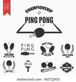 Ping Pong logotype. Ping pong icon. Vector table tennis logo or symbol. 