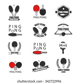 Ping Pong logotype. Ping pong icon. Vector table tennis logo or symbol. 