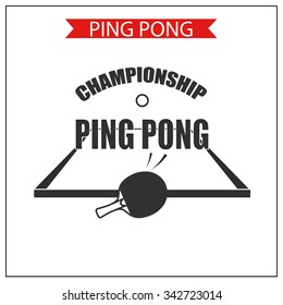 Ping Pong logotype. Ping pong icon. Vector table tennis logo or symbol. 