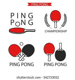 Ping Pong logotype. Ping pong icon. Vector table tennis logo or symbol. 