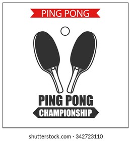 Ping Pong logotype. Ping pong icon. Vector table tennis logo or symbol. 