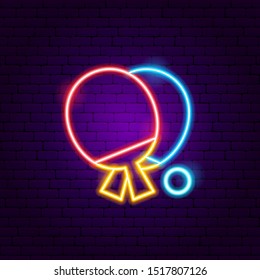 Ping Pong Neon Sign. Vector Illustration of Sport Promotion.