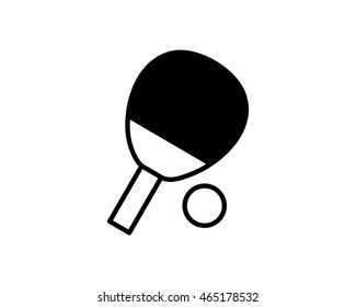 ping pong paddle and ball icon sport equipment tool utensil image vector
