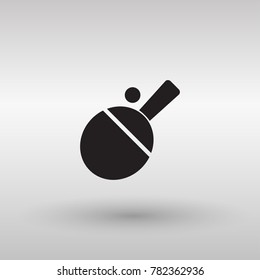 Ping pong paddle with ball minimal vector icon