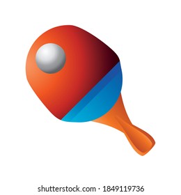 ping pong paddle and ball sport equiment detailed design icon vector illustration