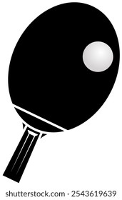 ping pong paddle with a ball. sport vector illustration