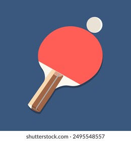 Ping pong paddle and ball, vector design eps 10