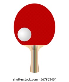 Ping pong paddle and ball, vector design