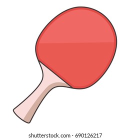 Ping pong paddle icon. Cartoon illustration of ping pong paddle vector icon for web design