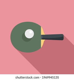 Ping pong paddle icon. Flat illustration of Ping pong paddle vector icon for web design