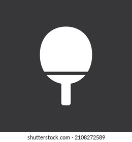 Ping pong paddle icon on grey background