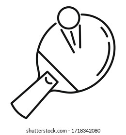 Ping pong paddle icon. Outline ping pong paddle vector icon for web design isolated on white background