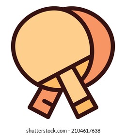 Ping pong paddle icon outline vector. Table tennis. Racket play