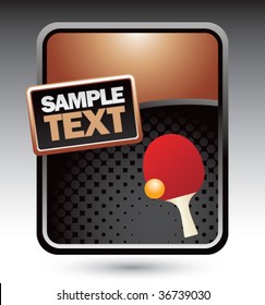 ping pong paddle on bronze stylized banner
