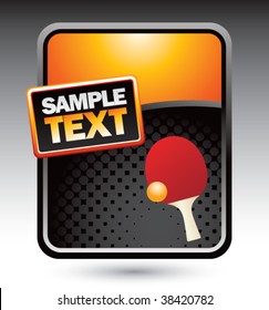 ping pong paddle on orange stylized advertisement