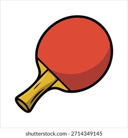 ping pong paddle top view showing rubber and handle vector art isolated on white background