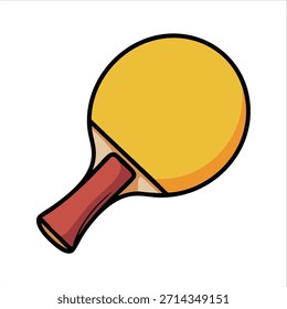 ping pong paddle top view showing rubber and handle vector art isolated on white background