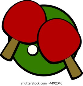 ping pong paddles and ball