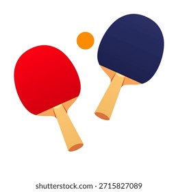 Ping-Pong-Paddel und Ballvektor einzelne Illustration