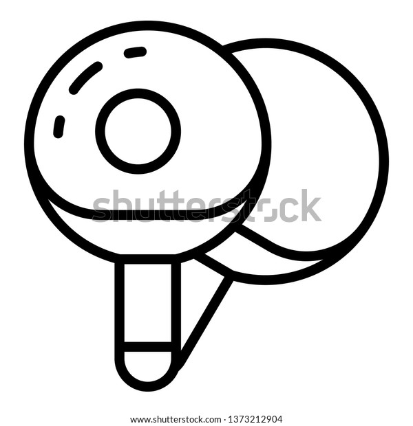 Ping Pong Paddles Icon Outline Ping Stock Vector (Royalty Free ...