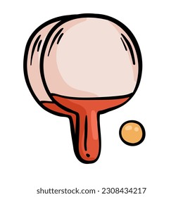 Ping pong paddles, table tennis rackets top and bottom view. Sports equipment with wooden handle and rubber red and black bat surface isolated on white background, Realistic 3d vector illustration,