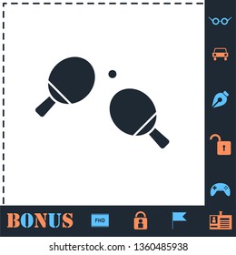 Ping pong. Perfect icon with bonus simple icons