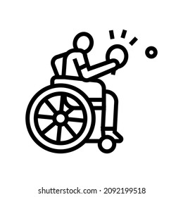 ping pong person with a disability athlete line icon vector. ping pong person with a disability athlete sign. isolated contour symbol black illustration