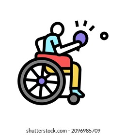 ping pong person with a disability athlete color icon vector. ping pong person with a disability athlete sign. isolated symbol illustration