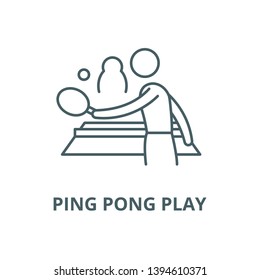 Ping pong play vector line icon, linear concept, outline sign, symbol
