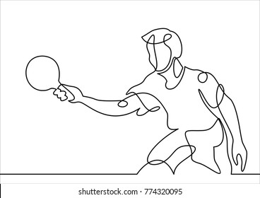 Ping pong player- continuous line drawing