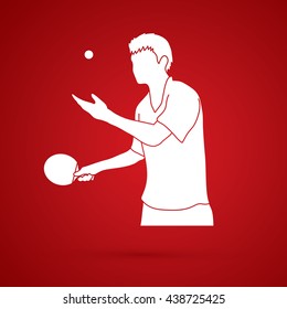 Ping pong player graphic vector.