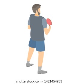 Ping pong player icon. Isometric of ping pong player vector icon for web design isolated on white background