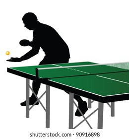 Similar Images, Stock Photos & Vectors of ping pong player silhouette ...