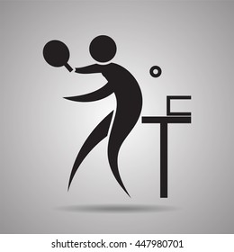 ping pong player sport icon and symbol