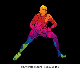 Ping Pong player, Table tenis acción cartografía vector gráfico