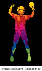 Ping Pong player, Table tennis action cartoon graphic vector
