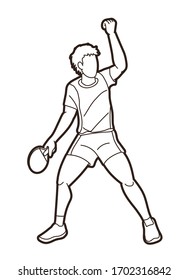 Ping Pong player, Table tennis action cartoon graphic vector