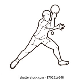 Ping Pong player, Table tennis action cartoon graphic vector