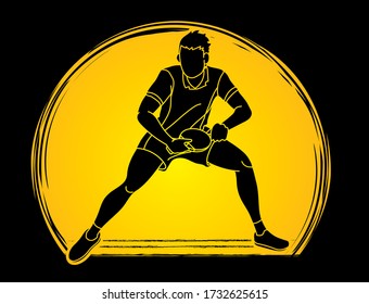 Ping Pong player, Table tennis action cartoon graphic vector