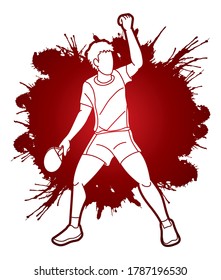 Ping Pong player, Table tennis action cartoon graphic vector