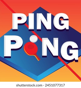 Ping Pong Poster Table and rackets for ping-pong Vector illustration EPS10