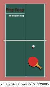 Ping pong poster template or cover. Table tennis tournament, championship competition