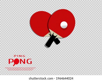 Ping pong Poster Template. Table and rackets for ping-pong. Vector illustration