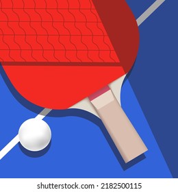 Ping pong Poster Template. Table and rackets for ping-pong. Vector illustration EPS10