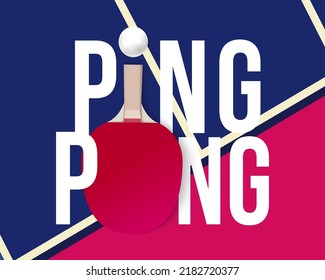 Ping pong Poster Template. Table and rackets for ping-pong. Vector illustration EPS10