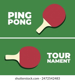 Ping pong Poster Template. Table and rackets for ping-pong.Table tennis tournament, championship, promotion flyer. Pingpong competition, indoor sport game, placard, cards background,banner.