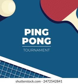 Ping pong Poster Template. Table and rackets for ping-pong.Table tennis tournament, championship, promotion flyer. Pingpong competition, indoor sport game, placard, cards background,banner.