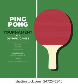 Plantilla de póster de ping pong. Mesa y raquetas para ping-pong. Torneo de tenis de mesa, campeonato, volante de promoción. Pingpong competición, juego de deportes de interior, cartel, fondo de cartas, Anuncio.